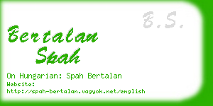bertalan spah business card